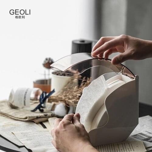 Filter Paper Box with Cover Plastic Dustproof Rack Coffee Storage Rack Hand Drip Coffee Filter Paper Holder