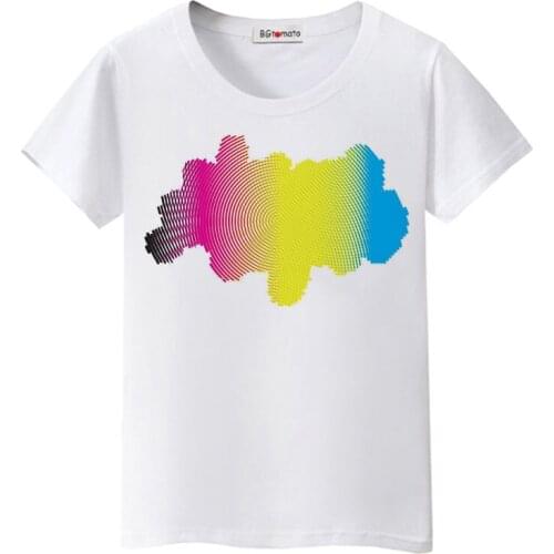BGtomato beautiful rainbow tshirt summer colorful t-shirt women brand new good quality casual top tees fashion shirts