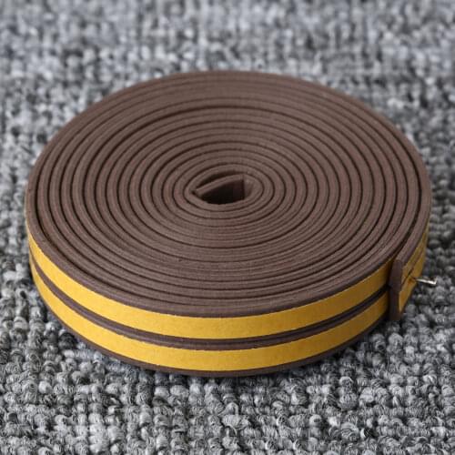 2Pcs 2.5M I-type Car Door Window Selfadhesive Weather Tape Draught Excluder Strip Silicone Rubber Sealing Strip Sound Insulation