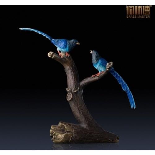 Copper copper ornaments "master" Taiwan Blue Magpie copper crafts Home Furnishing jewelry gift ornaments
