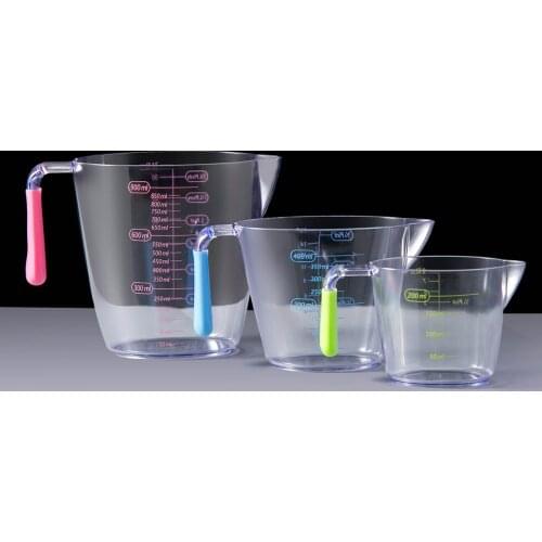 3PCS kitchen with graduated measuring cup household meter baking tool set transparent plastic measuring cylinder