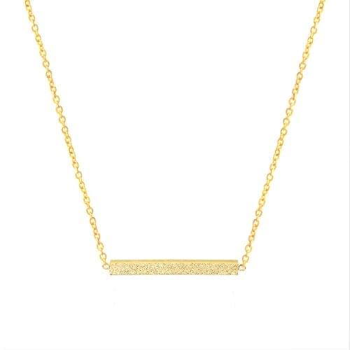 Minimalism Rose Gold Color Dainty Bar Pendant Necklace For Women Modern Jewelry Stainless Steel Charm Chain Chocker Necklace Bff