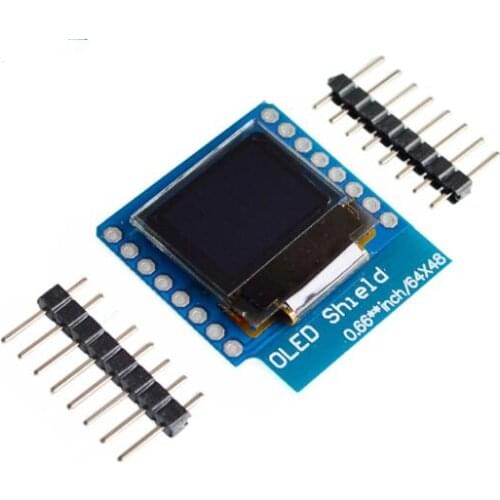 16pin 0.66 inch OLED display module 16pin LCD module IIC / I2C interface OLED Shield for D1 mini 0.66" inch 64X48 IIC I2C
