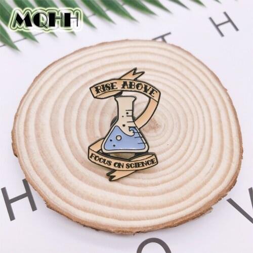 Cartoon Fun Magic Bottle Science Experiment Chemistry Beaker Enamel Brooch Alloy Badge Denim Clothes Bag Cute Punk Jewelry Gift