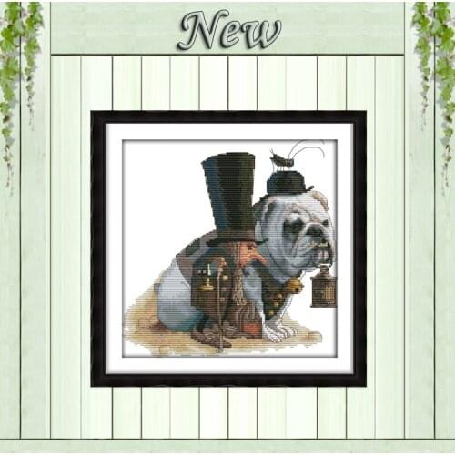Lead the way dog animal painting counted printed on canvas DMC 14CT 11CT DMC chinese Cross Stitch Embroidery kits Needlework Set