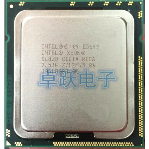 Original Intel Xeon E5649 2.53GHz 5.86GT/s 6 Core 12MB LGA1366 SLBZ8 CPU Processor