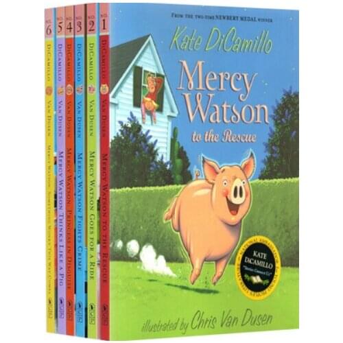 4-8 year 6 book/set Children English story book Mercy Watson Boxed Set English picture book Children readers early education