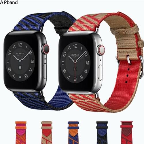 Jumping Single Tour Strap For Apple Watch Band 44mm 40mm 42mm 38mm 44 mm Woven Nylon nato Bracelet iwatch 5 4 3 se 6