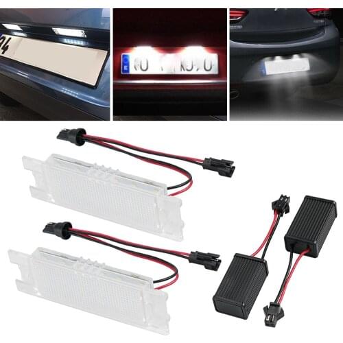 LED Number License Plate Lights with Canbus Lamp For Vauxhall Opel Zafira B Astra H Corsa D Insignia 2008 2009 2010 12V 6500K