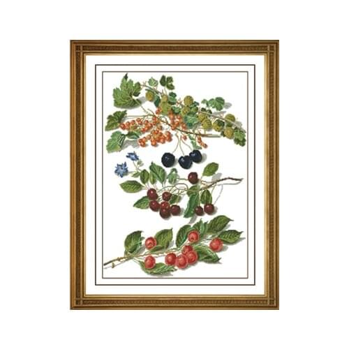 Fishxx Cross Stitch,S084[delicious little blueberry]fruit class restaurant,100% accurate pattern,11CT,Need to embroidery