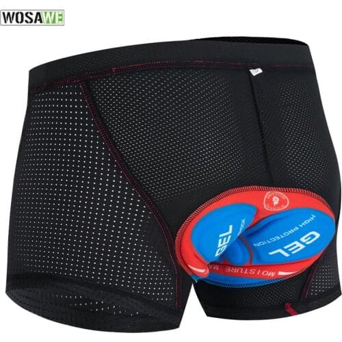 WOSAWE 2020 Man Cycling Shorts 5D Gel Pad Mtb Bike Underwear Shockproof Bicycle Cycle Road Bike Riding Underpant Compression