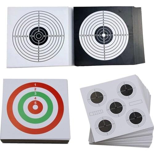 100PCS 14X14cm Shooting Target Paper Hunting Bow Arrow Gauge Training Card Gun Pistol Rifle Practice Paintball Accessories