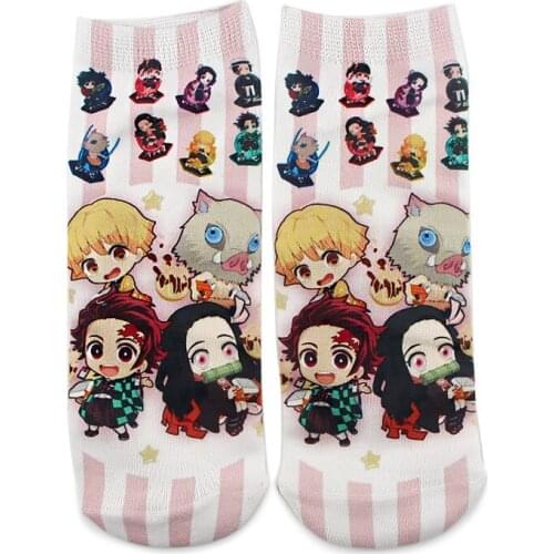20*8cm Anime Demon Slayer Kimetsu No Yaiba Blade of Ghost Socks For Women Girl Cosplay