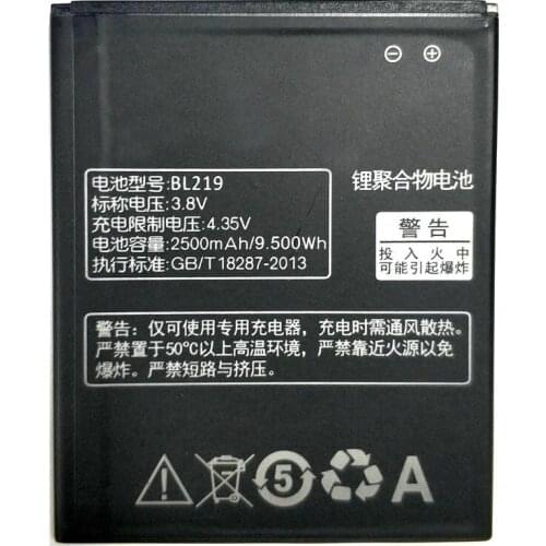 2019 New BL 219 BL219 2500mAh Battery For Lenovo A880 S856 A889 A890E S810T A850+ A916 Mobile Phone Rechargeable