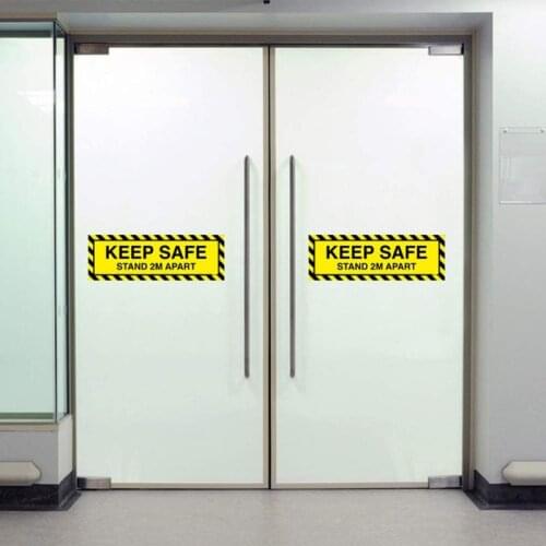 5PCS Keep Safe Stand 2M Apart Stickers for Bus Station Social Distance Marker Q81F