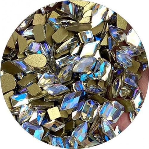 50Pcs/Bag Glitter Nails Art Rhinestone 3D Geometric Shaped All For Manicure Decoration