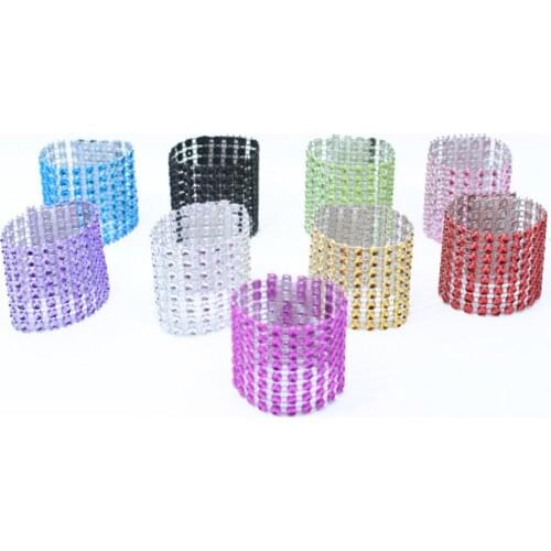 50pcs SHSEJA 8 rows of napkins ring deduction wedding wedding table and chairs buckle plastic net drilling decorative accessori