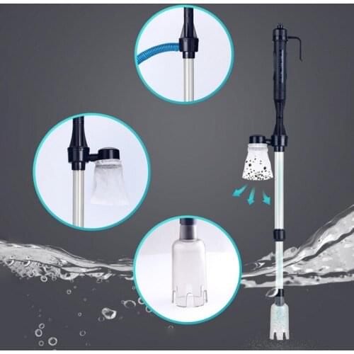 Aquarium Water Filter Cleaner Change Battery Electric Syphon Auto Home Vacuum Fish Tank Gravel Pumping Filter Washer