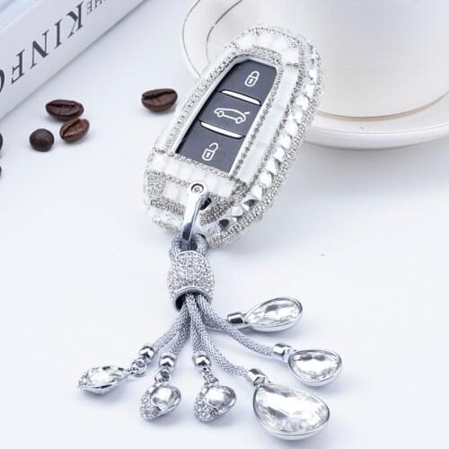 Diamond Bling bling Car Key Case Cover For Peugeot 208 DS3 DS5 DS6 5008 For Citroen C4 C5 X7 Smart Remote Key Shell Accessories