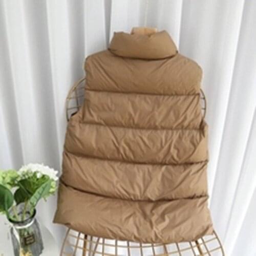 High quality 90% white goose down unisex vest Autumn Down womens Short Vest Jacket Sleeveless Portable Office Lady