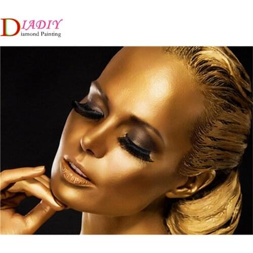 Black White African Woman 5D Diamond Painting Full Cross Stitch Mosaic Abstract Nude Girl Diamond Embroidery Home Room Decor Art