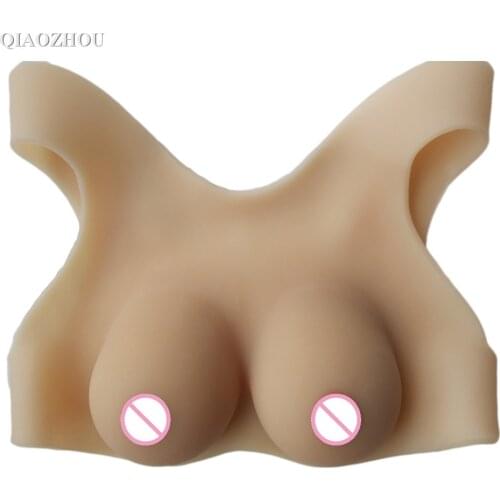 D cup realistic skin silicone breasts for crossdresser beige white suntan three colors soft natural drag queen fake boobs