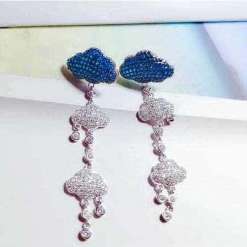 Designer Fashion 925 Sterling Silver Jewelry 3A Cubic Zirconia Party Earring