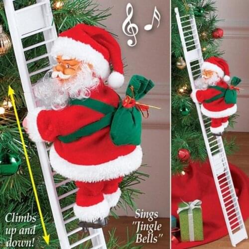 Electric Climb Santa Claus Electric Climb Ladder Christmas Hanging Decoration Christmas Tree Pendant Decor Gift Party Supplies