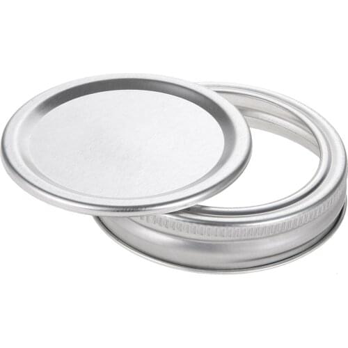 48pcs/24sets 86mm Canning Lids+Bands Regular/Wide Mouth for Mason Jar Split-Type Design Leak Proof Storage Can Cover Seal Rings
