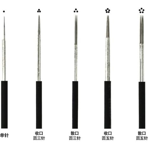 50pcs Microblading 0.28 MM 1P Round Permanent Makeup Eyebrow 3RS 5RL Manual Tattoo Fog Needles For Lamina Blade Agulhas Tebori