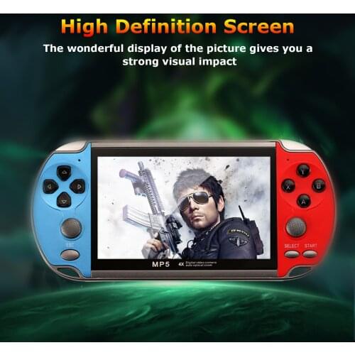 X7 4.3 Inch Video Game Console Double Rocker 8GB Memory Built in 1000 Games Handheld Game Players MP5 Game Controller TV Output