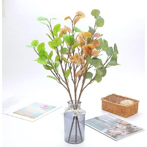Artificial Money Leaves Flower Green Leaves Decoration Dried Eucalyptus Table Plant