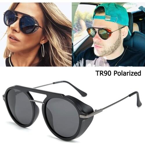 JackJad Fashion Vintage SteamPunk Style TR90 Polarized Sunglasses Side Shield Punk Brand Design Sun Glasses Oculos De Sol 9112