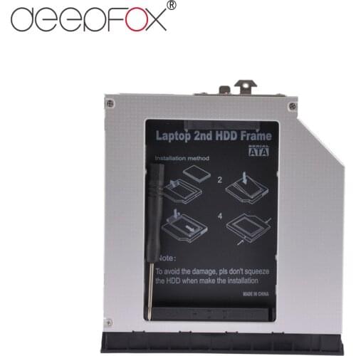 DeepFox 2nd HDD Caddy 12.7mm SATA 3.0 2.5" 2TB SSD Hard Drive Case Enclosure with Panel For HP 8460 Laptop CD DVD ROM