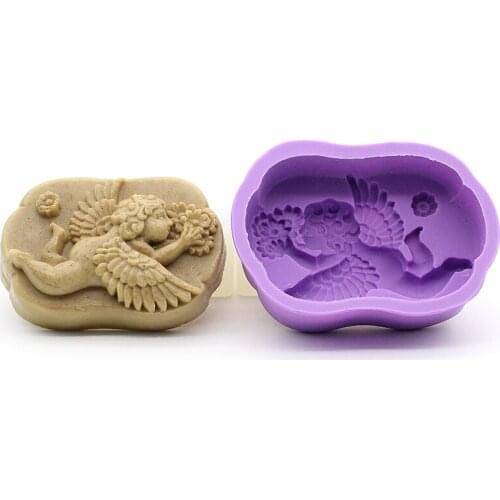 Flying Angel Rectangular Soap Molds Classic Art Silicone 3D Soap Mold Craft Molds DIY Handmade Mold