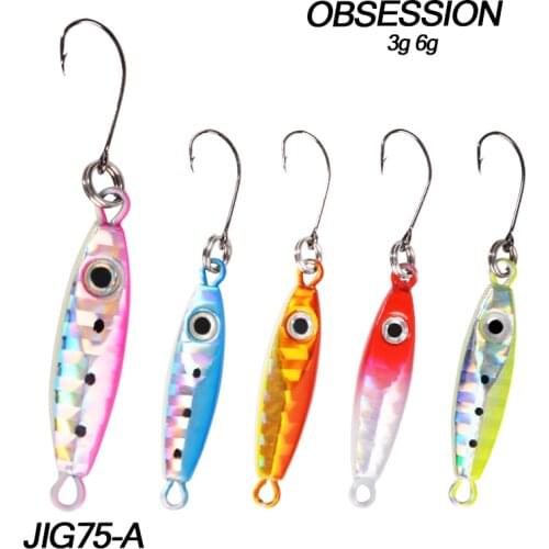 Micro lure Metal Jig Set 3g 5g 6g Mini Fishing Lure Artificiais Jigs Bait with Single Hook for Trout Winter Ice Fishing Tackle