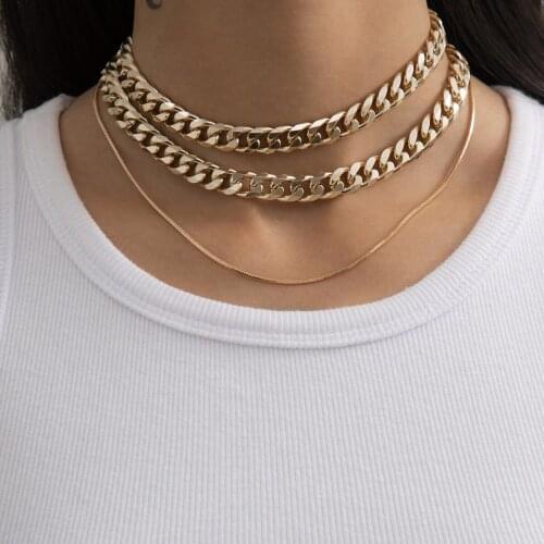 Fashionable Personality Exaggerated Short Clavicle Necklace Simple Chain Set 2021 Necklace Fashion Jewelry Wedding Party Jewelry