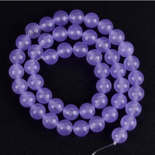 Natural Dark Purple Chalcedony Stone Beads For Jewelry Making DIY Round Loose Spacer Beads 4/6/8/10/12mm Bracelet Necklace 15
