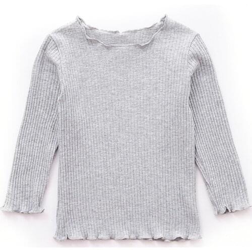 New Autumn Baby Girls Long Sleeve Solid T-shirt Kids Cotton Tops Tees Casual Blouse