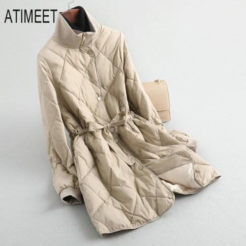New Women Long Down Jacket Hooded White Duck Jackets Winter Warm Coats And Parkas Female Outwear