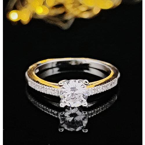 Original solid real 925 Sterling Silver The Rings For love fashion engagement promise Ring For Women 5mm zirconia jewelry R212