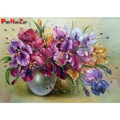 ParNarZar DIY 5D Diamond Painting by Number Kits Drilling Complete Strass Photos Arts Crafts House Decoration Wall Color Orchid
