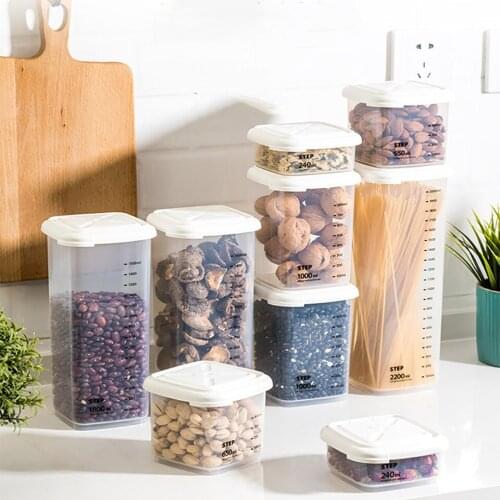 Tea Bean Grain Spice Food Grain Plastic Storage Box For Kitchen Fridge Container Kitchen Storage Box