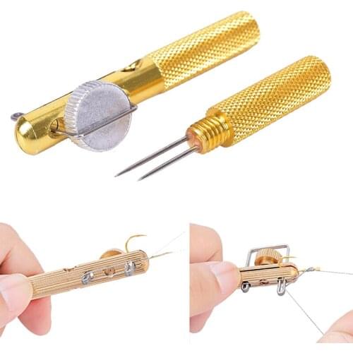 Full Metal Fishing Hook Knotting Tool & Tie Hook Loop Making Device & Hooks Decoupling Remover Carp Fishing Accessory