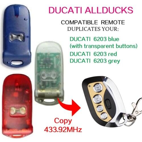 DUCATI ALLDUCKS 6203 Remote Control 433.92MHz Gate Garage Door DUCATI 6203 433MHz Remote Control