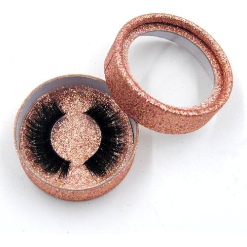 3D mink eyelashes thick party eye makeup 100% hand made reused eyelash with glitter box Convenient to carry to travel luxury