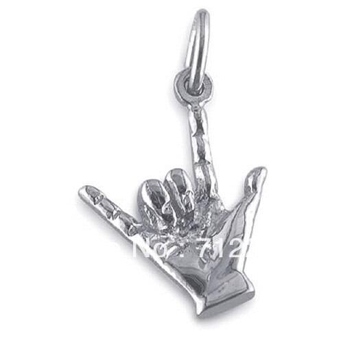 Rhodium plated dactylology I love you charms jewelry accessory