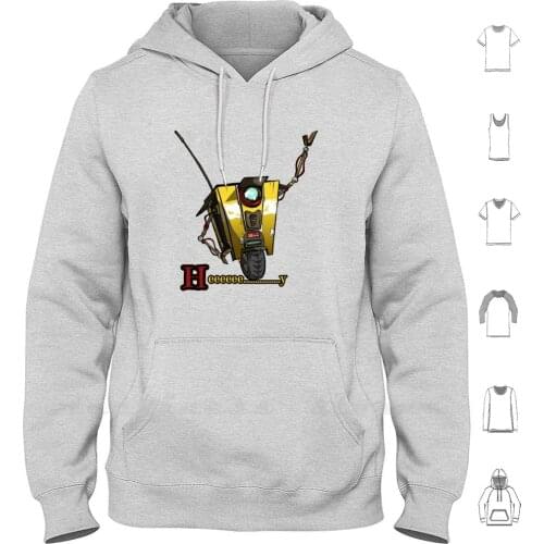 The Cute Little Robot Hoodies Long Sleeve Robot Claptrap Funny Smile Machine Mechanic Iron