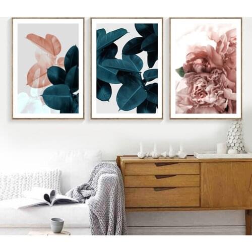 Scandinavian Flowers Tropical plant Poster Nordic Style Botanical Leaf Wall Art Canvas Print Painting Modern Living Room Decor