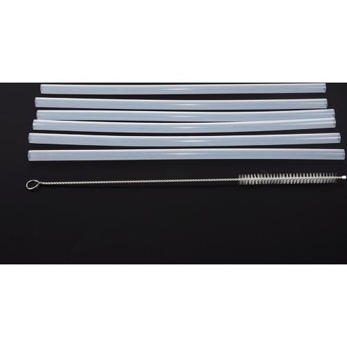 Replacement Straws 6x +Cleaning BrushSet For Hydro Flask Wide Mouth Bottle High Quality Durable Plastic Straw Reusable Drink